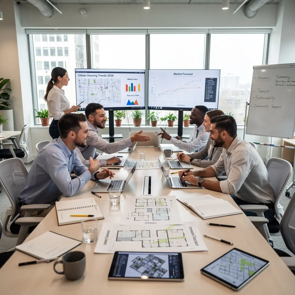 Mapa lokalnych usług z oznaczeniem odległości do najbliższych atrakcji