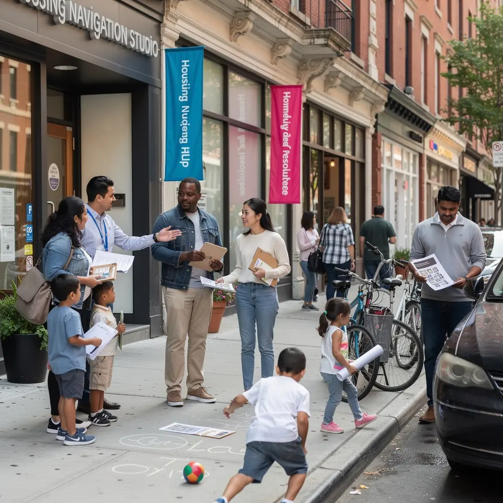 Widok na nowoczesne mieszkanie w urbanistycznej okolicy