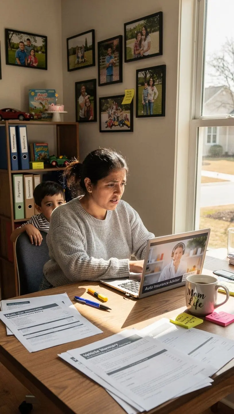 Mężczyzna analizuje oferty ubezpieczeń na laptopie.
